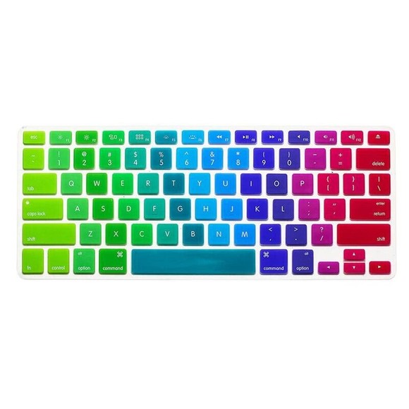 Rainbow Ultra Thin Silicone Keyboard Cover Skin for MacBook Pro 13" - Picture 1 of 10